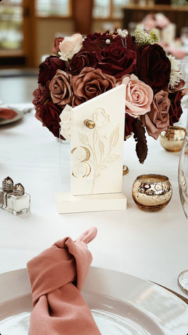 Layered Slanted Table Numbers