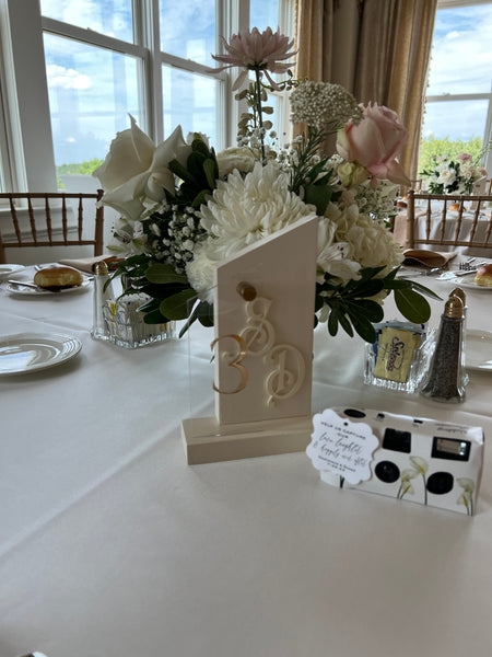 Layered Slanted Table Numbers
